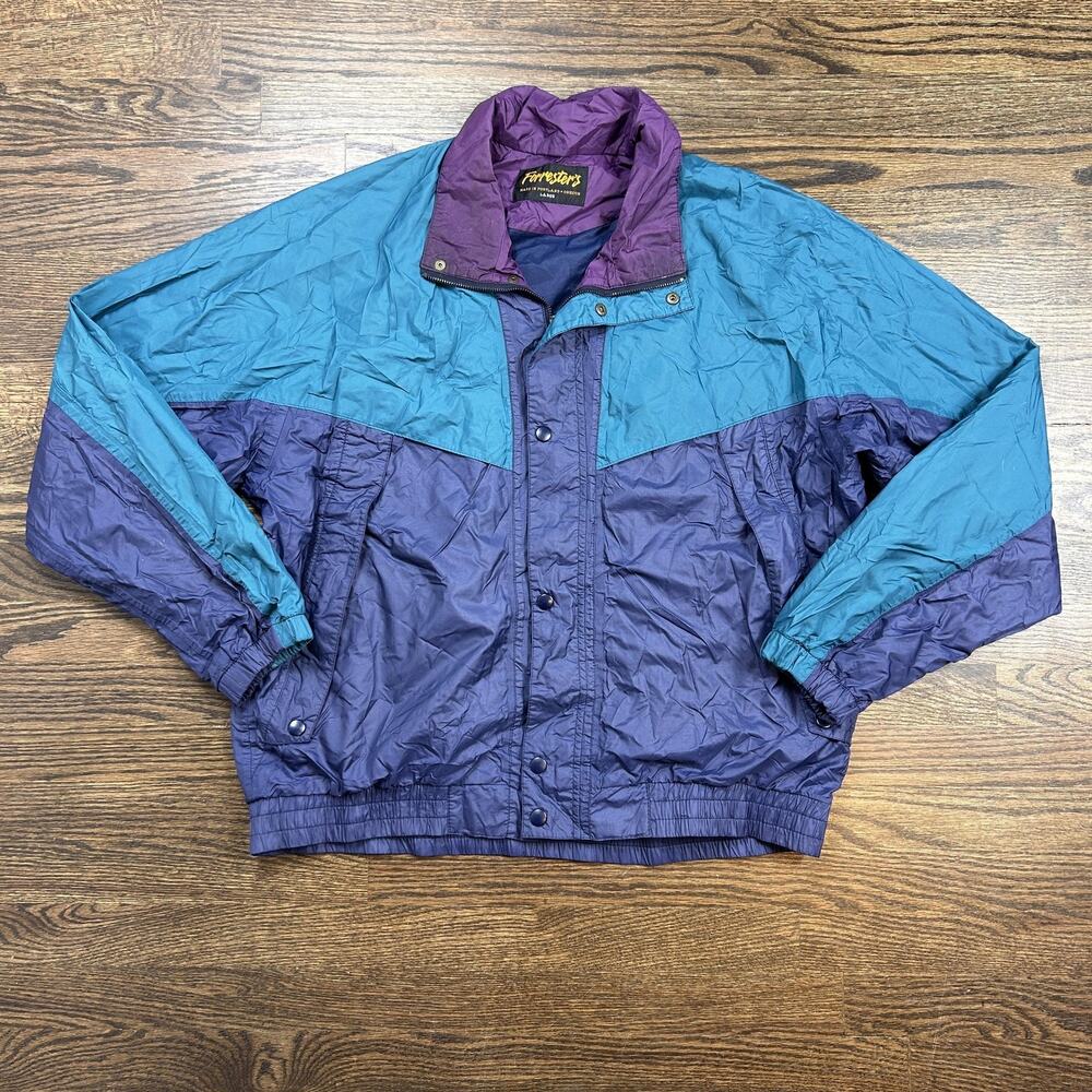 Vintage Forrester's Jacket Mens Large‎ Colorblock Nylon Windbreaker USA 90s